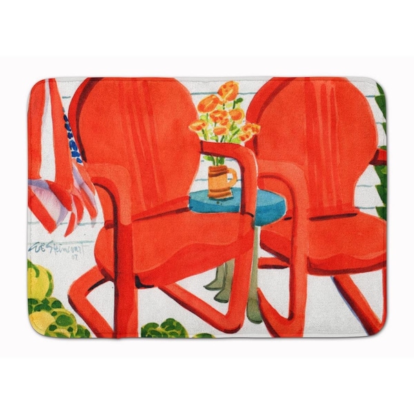 Carolines Treasures Red Chairs Patio View Machine Washable Memory Foam Mat 6140RUG - main